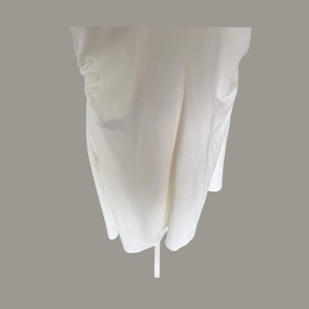 COS Gathered Asymmetric White Midi Dress M - Picture 5 of 13